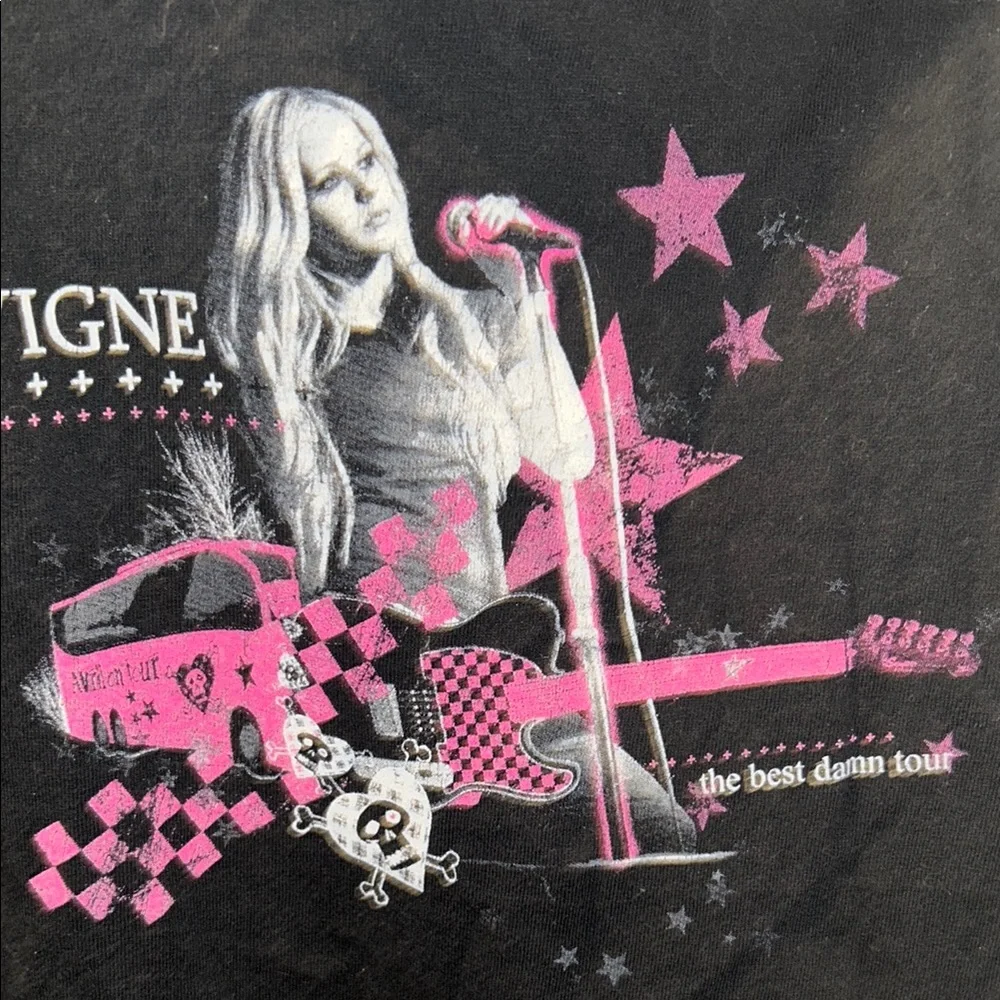 Avril Lavigne Black and Pink Kids Graphic Tee size 14-16 - Picture 3 of 9